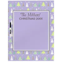 Christmas Tree Pattern Violet and Lime Green ID175 Dry Erase Board