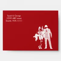 Roaring 20s art deco flapper girl and gangster envelope