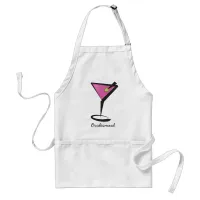 fun martini hot pink adult apron