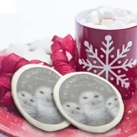 Funny Owl We Want for Christmas ... Snowy Owls Sugar Cookie
