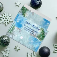 Frosty Blue Winter Wonderland Merry Christmas Envelope