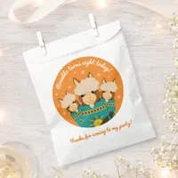 Cute Happy Birthday Boy Alpacas in Teal Serapes Favor Bag