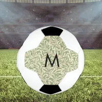 William Morris Willow Bough Leaf Pattern Monogram Soccer Ball