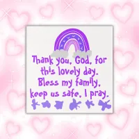 Christian Prayer for kids Purple & Pink | Acrylic Print