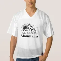 Take Me to the Mountains Black and White Men's Football Jersey