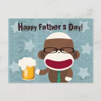 Sock Monkey Papa Postcard