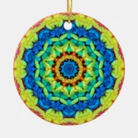 Sunny Day Kaleidoscope Ceramic Ornament