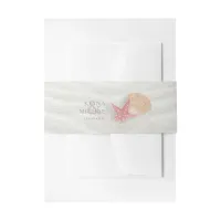 White Sands Starfish Wedding Coral/Peach ID605 Invitation Belly Band