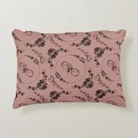 Simple Black Hearts, Floral, Infinity on Plum | Accent Pillow