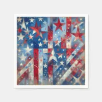 Red, White and Blue Patriotic Independence Day Napkins