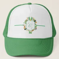 St. Patrick's day Lucky Monogram Crest Trucker Hat