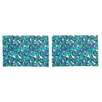 Tropical Rainforest Pretty Blue Butterflies Print Pillow Case