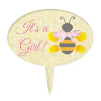 Its a Girl Honeycomb Bumble bee Cupcake Topper