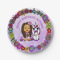 Personalized Happy Birthday Unicorn and Fairy Paper Plates