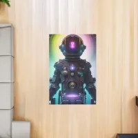 Colorful Atompunk Astronaut digital AI Art Rug