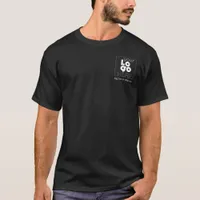 Mens Black Business T-Shirt + Custom White Logo