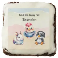 Wild One Happy Fun Woodland Animals Watercolor Brownie