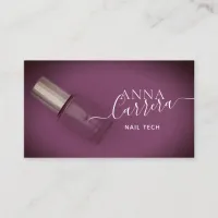 Luxury Purple Nail Color Nail Tech Nail Salon Business Card