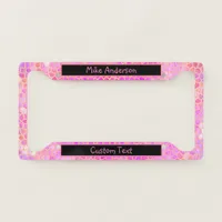 Personalized Pink Dinosaur Hide License Plate Frame