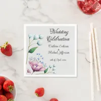 Elegant Floral Wedding Soft Botanical Romance Napkins