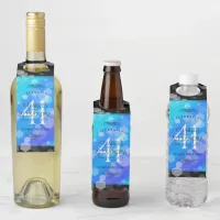 Elegant 41st Blue Topaz Wedding Anniversary Bottle Hanger Tag