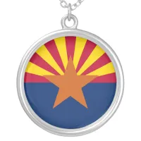  State of Arizona Flag Silver Plated Necklace