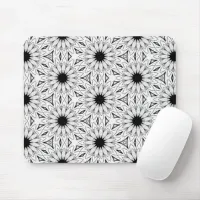 Black and White Flower pattern Mouse Pad