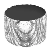 Mosaic Squares Silver SSTX Pouf