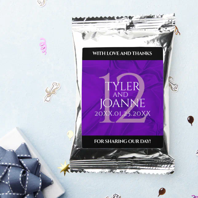 Elegant 12th Silk Wedding Anniversary Celebration Coffee Drink Mix