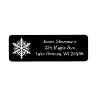 Snowflake Black and WhiteChristmas Holidays Winter Label