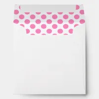 White and Pink Polka Dot Lined Envelope