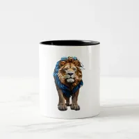 Lion Mug Mosaic Stained Glass Design