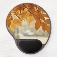 Autumn Fall Leaf Scenery Gel Mouse Pad