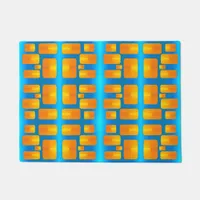 Minimalism Abstract Aqua and Bright Orange Doormat