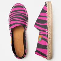 Pink and Black Zebra Stripe Espadrilles