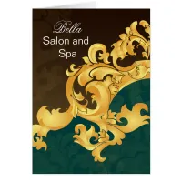 elegant aqua flourish Business Thank You Cards