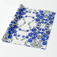 Elegant Blue Rose Wrapping Paper