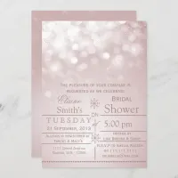 pink snowflakes Winter Bridal shower Invite