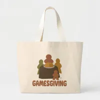 Games Giving Fun Thanksgiving Boardgames Humor Large Tote Bag