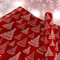 Classic Christmas Tree Festive Red Wrapping Paper