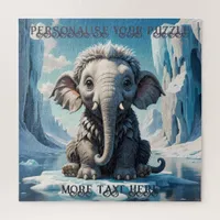 Adorable Baby Mammoth Playing in the Arctic Ocean Jigsaw Puzzle