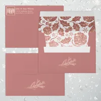 Rose Gold Glitter & Blush Pink Template Christmas Envelope