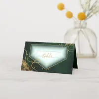 Fine Lines Gold Abstract Wedding Table Gr ID867 Place Card