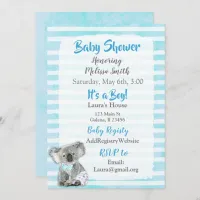 Koala Bear Its a Boy  Baby Shower Invitations