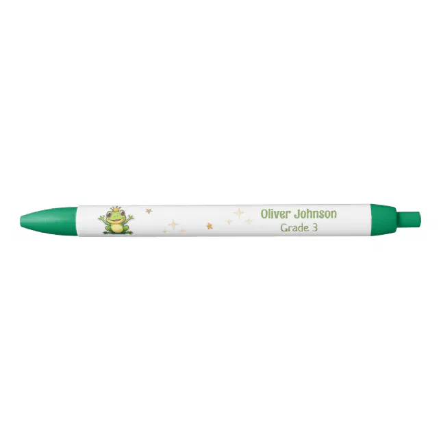 Frog King Cartoon Back To School Name And Class  Pen