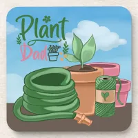 Dad's Garden gardening Father Hard plastic coaster