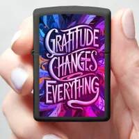 Gratitude in vibrant  zippo lighter