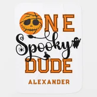 One Spooky Dude Basketball Boys Rad Kids Birthday Baby Blanket