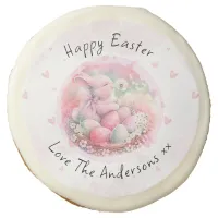 Vintage Floral Easter Bunny Easter Eggs Hearts Sugar Cookie