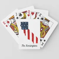 California Proud USA Bold Watercolor American Flag Poker Cards